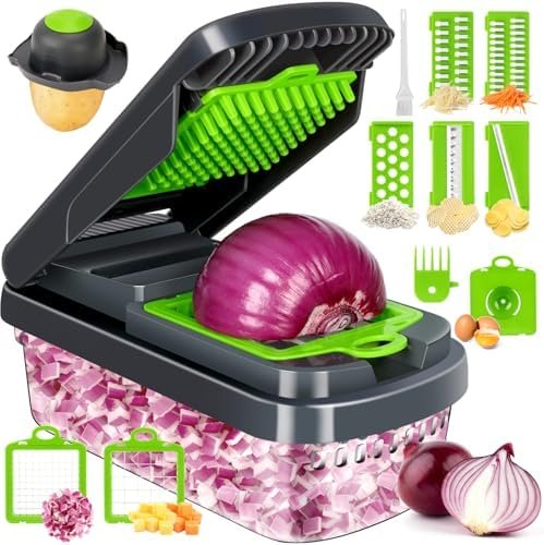 Vegetable Chopper, 12-in-1 Multifunctional Food Chopper, Professional Onion