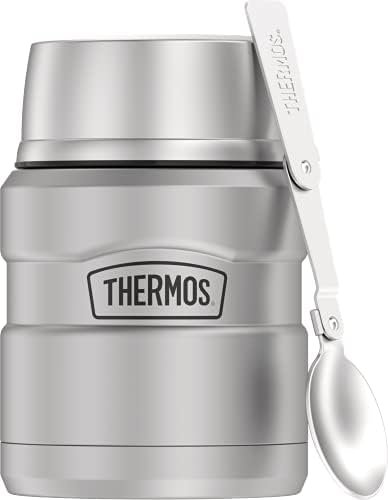 THERMOS Stainless King Vacuum-Insulated Food Jar with Spoon, 16 Ounce