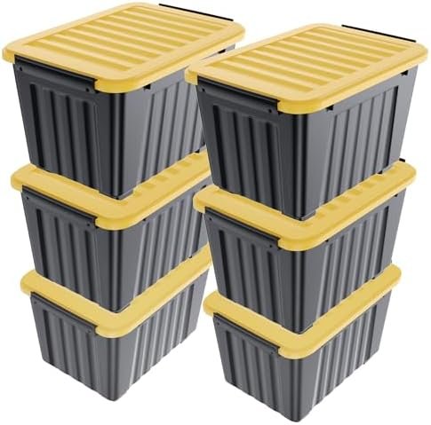 Nazhura 72Quart Plastic Storage Bin, Stackable and Nestable Storage Boxes