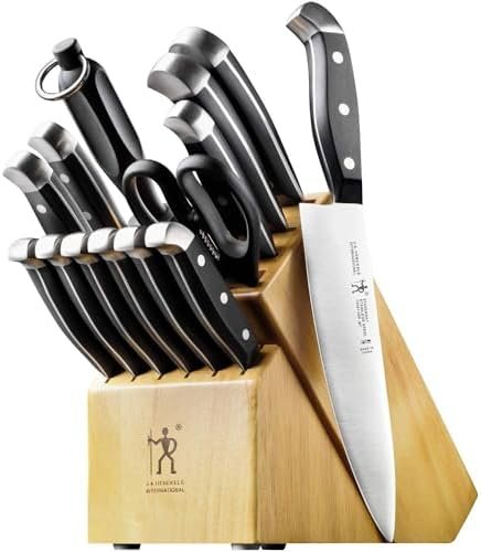 HENCKELS Premium Quality 15-Piece Knife Set with Block, Razor-Sharp, German