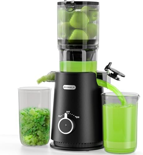 Juicer Machines, ECOSELF Cold Press Juicer with 4.35" Large Feed Chute Fit Whole