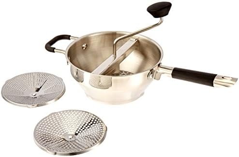 ExcelSteel Food Mill W/3 Grinding Sizes, 17" x 8.25" x 3.75", for Versatile