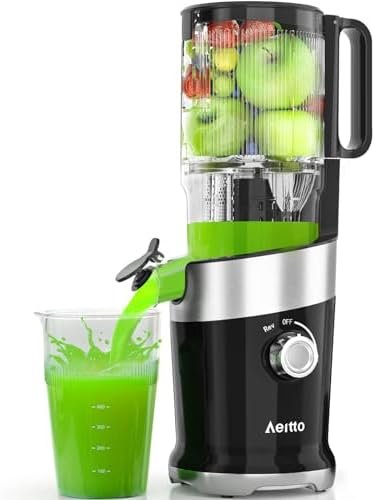Juicer Machines, Aeitto Cold Press Juicer,4.9" Wide Mouth Fits for Whole Fruits