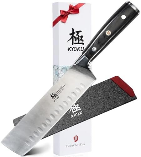 KYOKU Samurai Series - Nakiri Japanese Vegetable Knife 7" - Full Tang - Japanese
