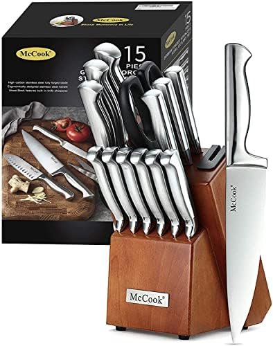 McCook® Knife Sets, German Stainless Steel Kitchen Knife Block Sets