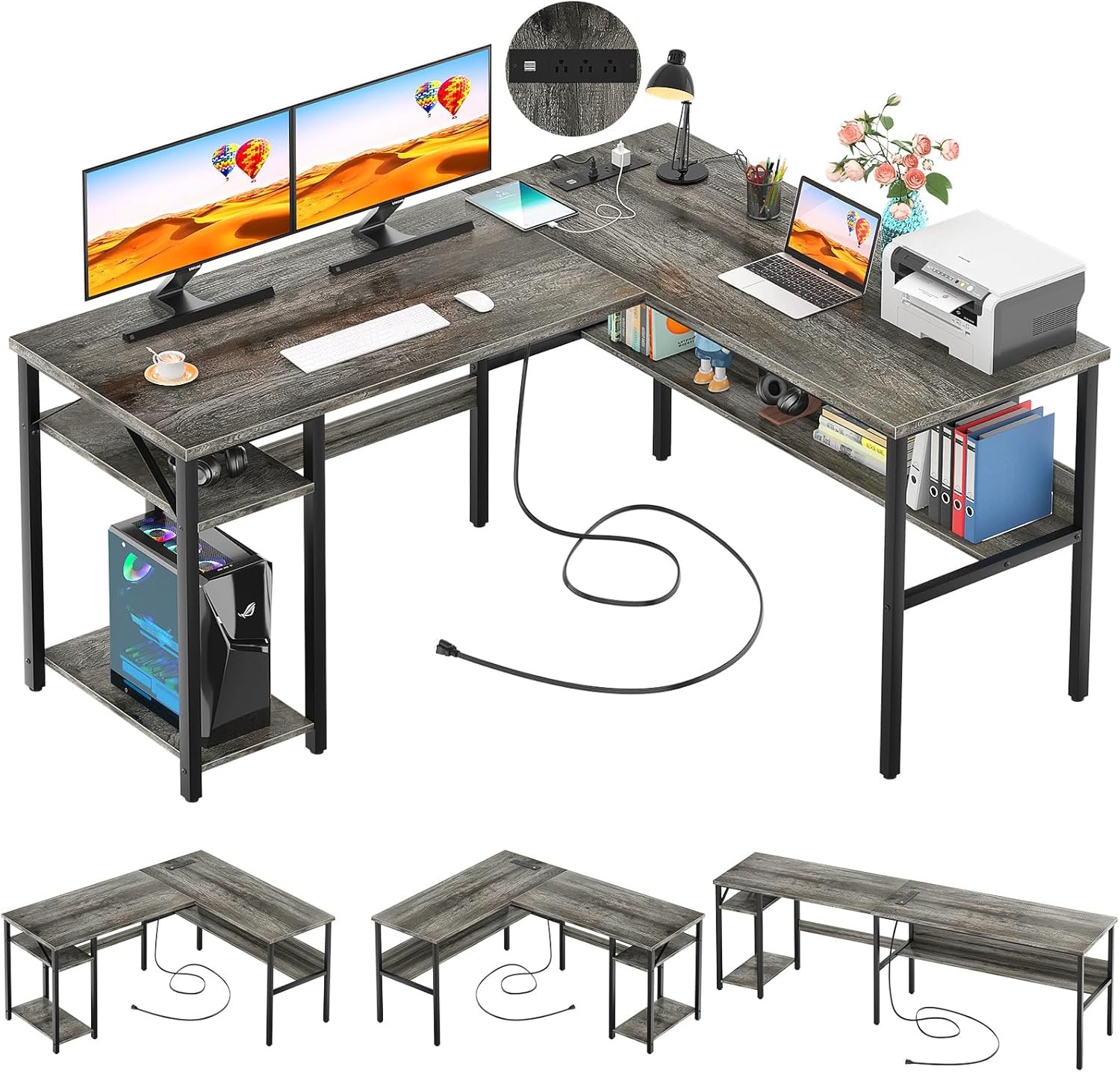 81eOHZ0VhZL._AC_SL1500_.jpg Unikito Reversible L Shaped Desk with Magic Power Outlets and USB Charging - Image 1