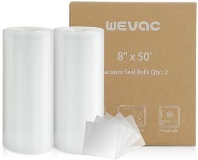 Wevac Vacuum Sealer Bags 8x50 Rolls 2 pack