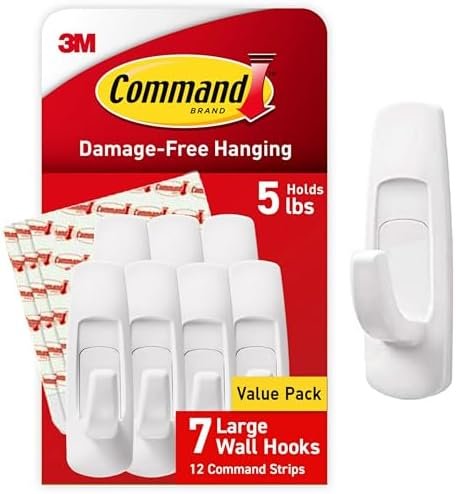 41BYCSCsiyL._AC_.jpg Command Large Utility Hooks, 7-Hooks, 12-Strips, Organize Damage-Free - Image 1