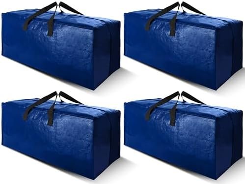 41OUnLHohKL._AC_.jpg Cosy Family 4 Pack Heavy Duty Extra Large Moving Bags with Backpack Straps - Image 1