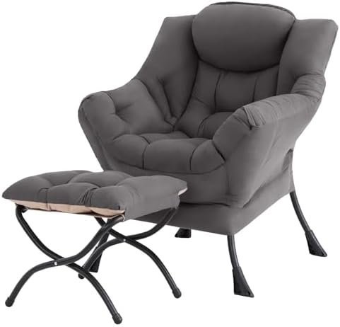 Tiita Lazy Chair with Ottoman, Modern Large Accent Lounge Chair, Leisure Sofa