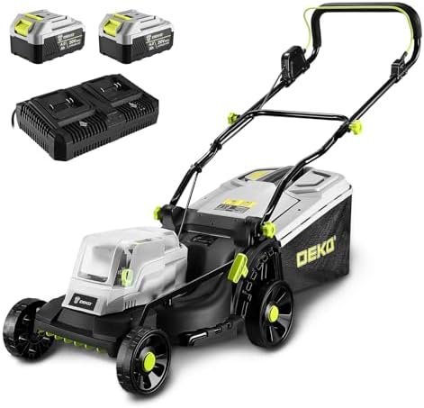 40V Electric Lawn Mower: DEKOPRO 15 Inch Cordless Lawn Mowers with 2 x 4.0Ah