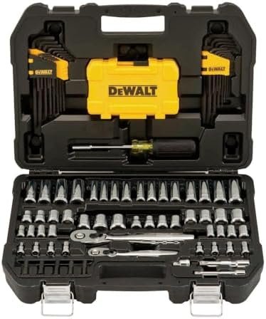 DEWALT Mechanics Tools Kit and Socket Set, 1/4" & 3/8" Drive, SAE, 108-Piece