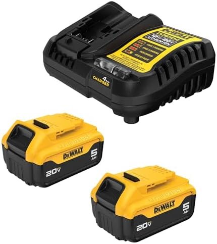 DEWALT 20V MAX Lithium-Ion Battery 2-Pack and Charger, 5.0 Ah, Battery Starter