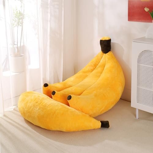 Banana Bean Bag Chair with Ottoman, Floor Sofa Bed with Footrest, Comfy