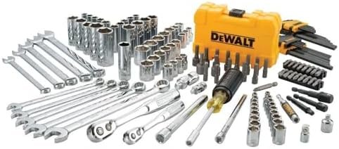 DEWALT Mechanics Tools Kit and Socket Set, 142-Piece, 1/4 & 3/8" Drive, MM/SAE