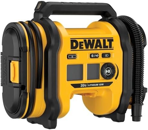 DEWALT Tire Inflator Portable Air Compressor 20V MAX, Air Pump with Automatic