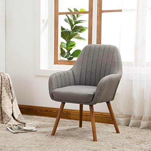51W8KSTChL._AC_.jpg Roundhill Furniture Tuchico Contemporary Fabric Accent Chair,Arm Rest, Gray - Image 1