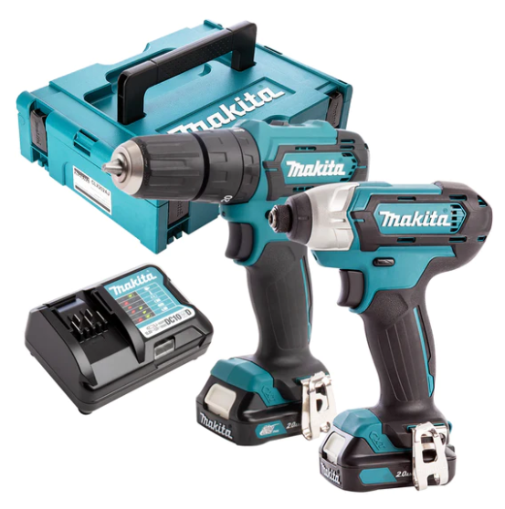 Makita CLX228AJ 12V Max CXT 2 Piece Cordless Kit with 2 x 2.0Ah Batteries & Charger in Case